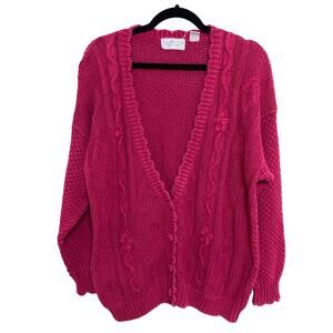 Vintage Pink Women's Sweater Cardigan